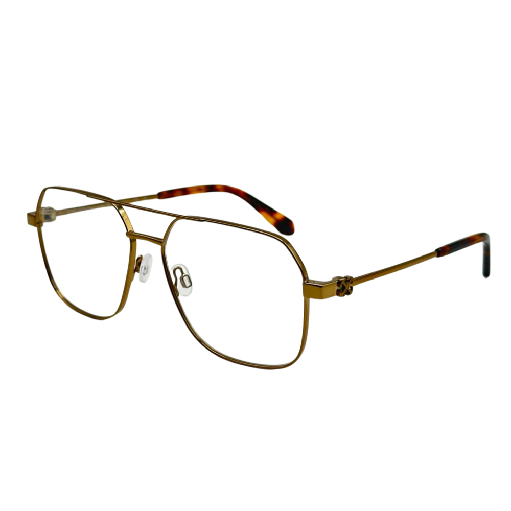 Armazón Oftálmico Unisex Off-White OERJ07JF24MET0017500 Bronce Aviador Large