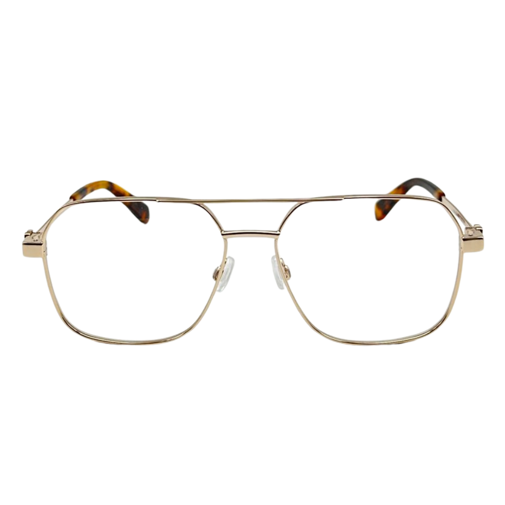 Armazón Oftálmico Unisex Off-White OERJ07JF24MET0017600 Dorado Aviador Large