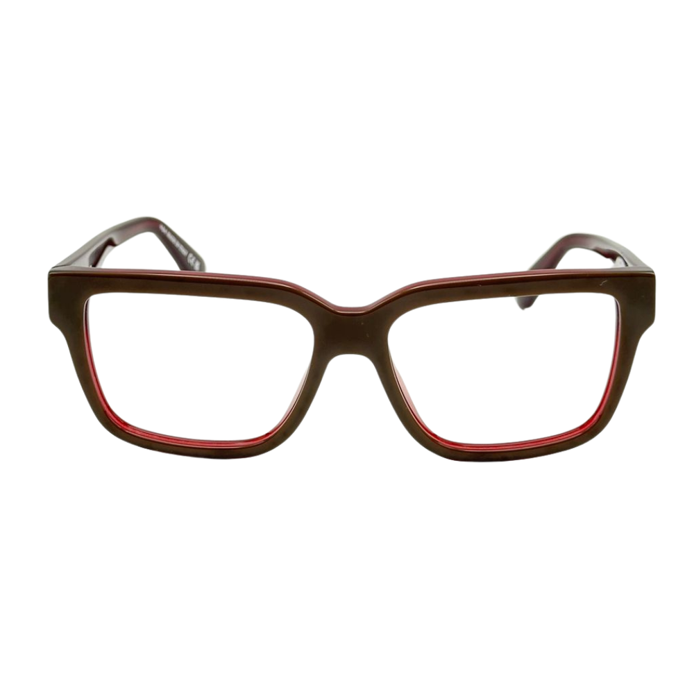 Armazón Oftálmico Unisex Off-White OERJ07MF24PLA0017400 Café Cuadrado Large