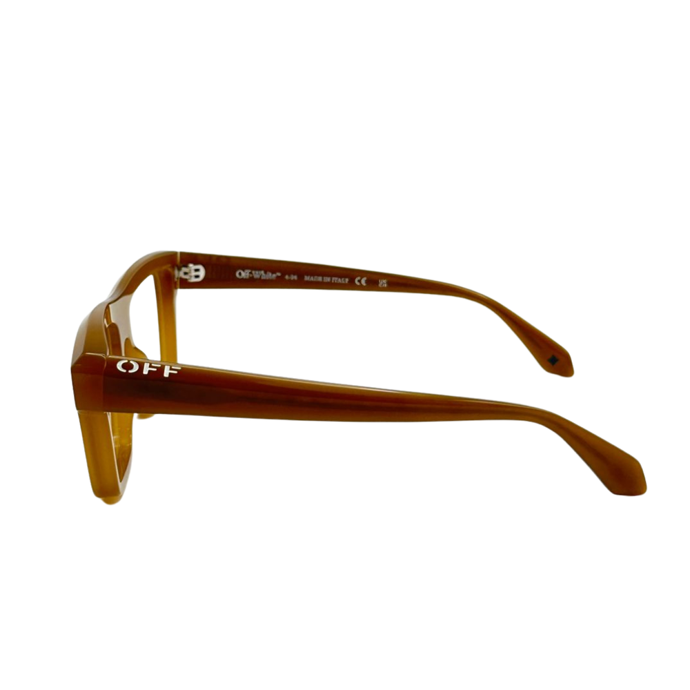 Armazón Oftálmico Unisex Off-White OERJ07HF24PLA0017400 Café Cuadrado Large