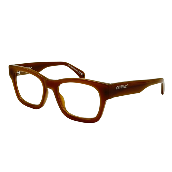 Armazón Oftálmico Unisex Off-White OERJ078F24PLA0017400 Café Cuadrado Medium