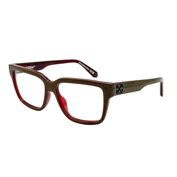 Armazón Oftálmico Unisex Off-White OERJ07MF24PLA0017400 Café Cuadrado Large