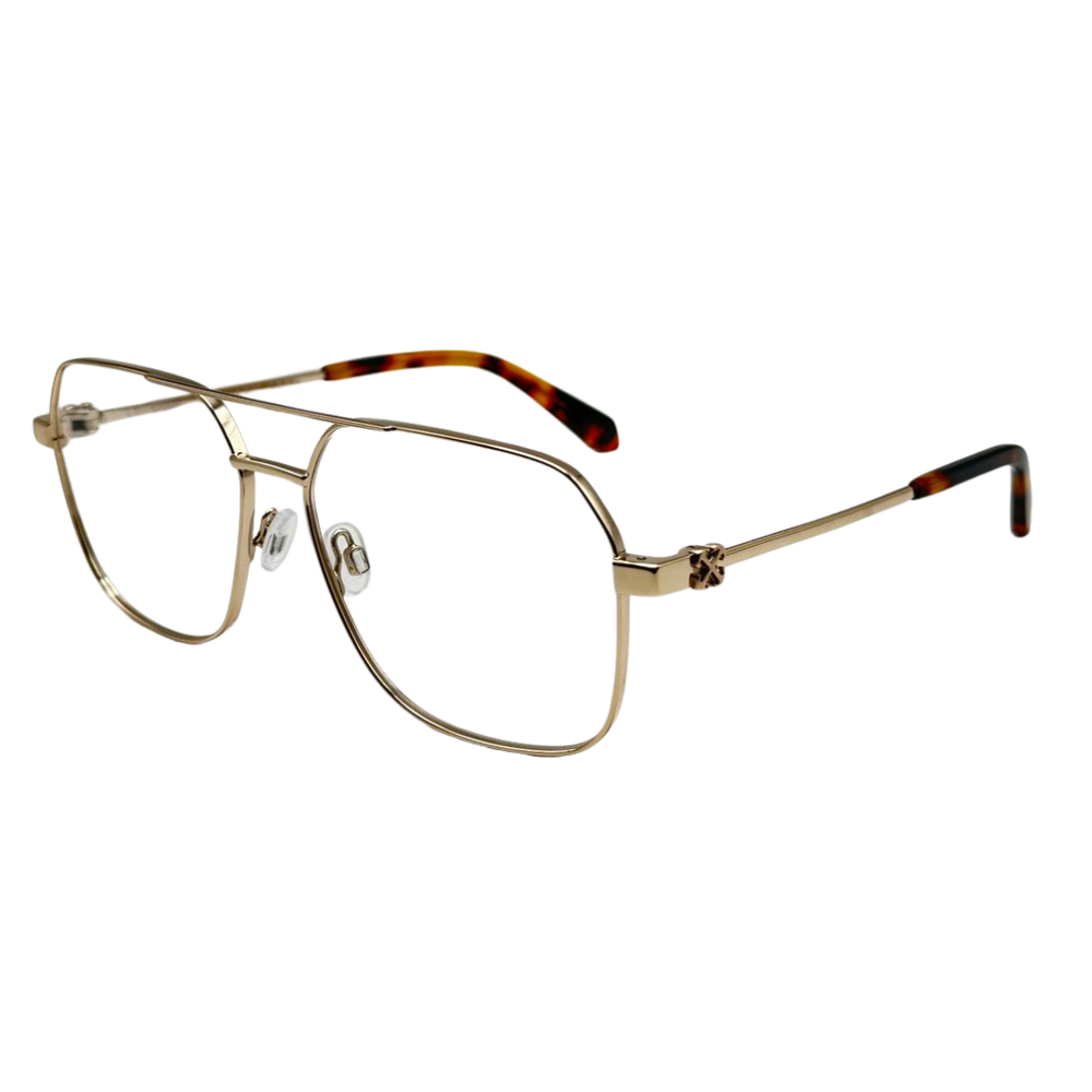 Armazón Oftálmico Unisex Off-White OERJ07JF24MET0017600 Dorado Aviador Large