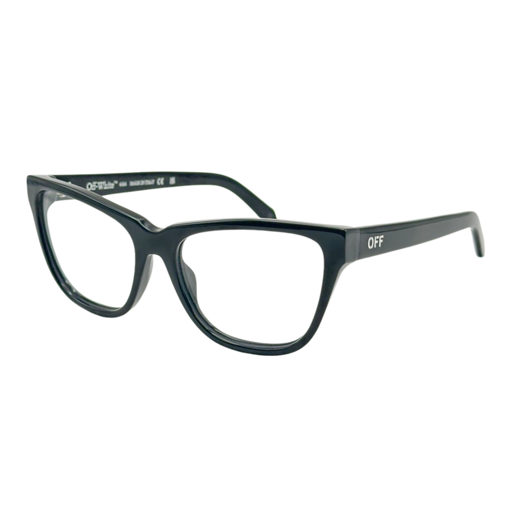 Armazón Oftálmico Unisex Off-White OERJ07AF24PLA0011000 Negro Cat-Eye Large