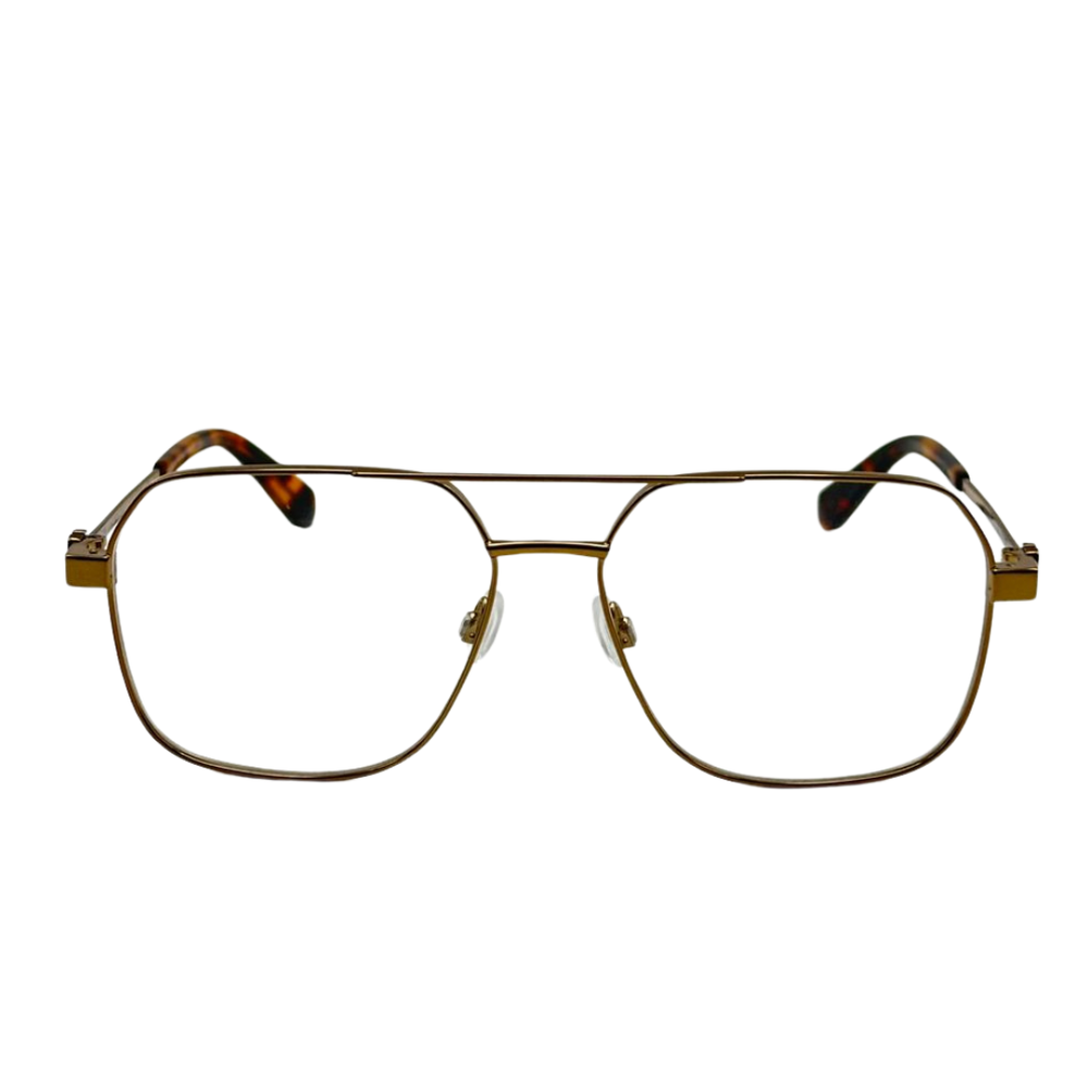 Armazón Oftálmico Unisex Off-White OERJ07JF24MET0017500 Bronce Aviador Large