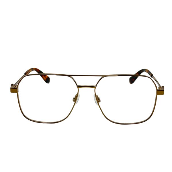 Armazón Oftálmico Unisex Off-White OERJ07JF24MET0017500 Bronce Aviador Large