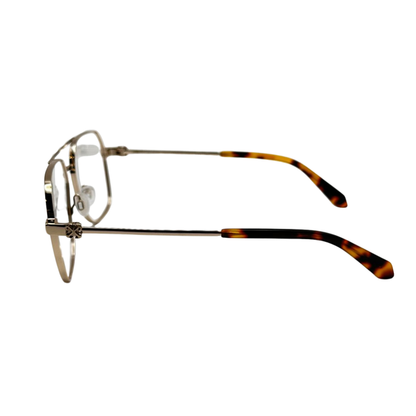Armazón Oftálmico Unisex Off-White OERJ07JF24MET0017600 Dorado Aviador Large