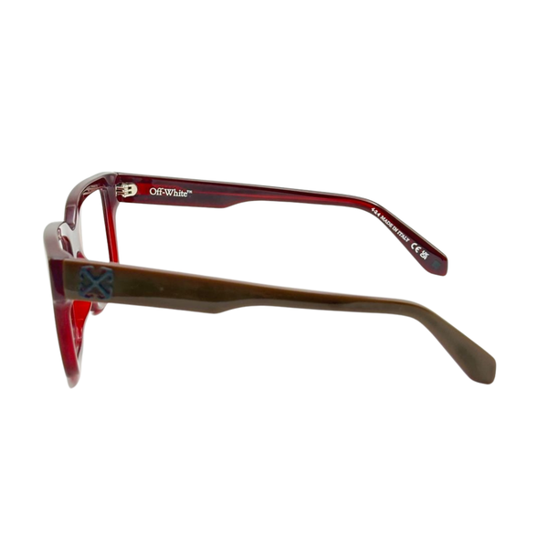 Armazón Oftálmico Unisex Off-White OERJ07MF24PLA0017400 Café Cuadrado Large