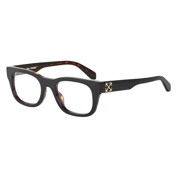 Armazón Oftálmico Unisex Off-White OERJ07NF24PLA0011000 Negro Redondo Medium