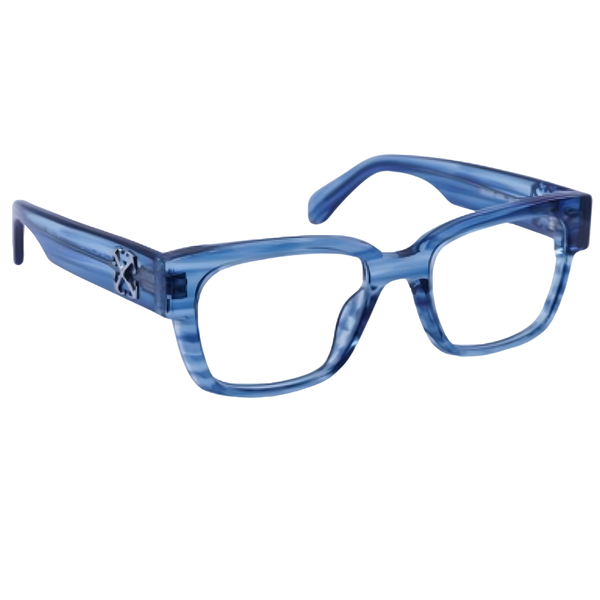 Armazón Oftálmico Unisex Off-White OERJ059C99PLA0014400 Azul Cuadrado Medium